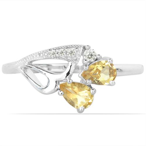 BUY STERLING SILVER NATURAL CITRINE GEMSTONE RING 